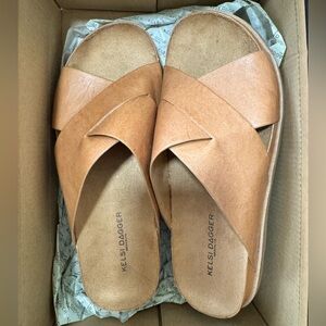 Kelsi Dagger Brown Cross-Strap Sandals